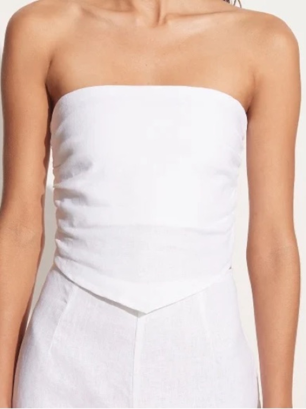 Faithfull the Brand in White La Loza Strapless Tube Crop Top